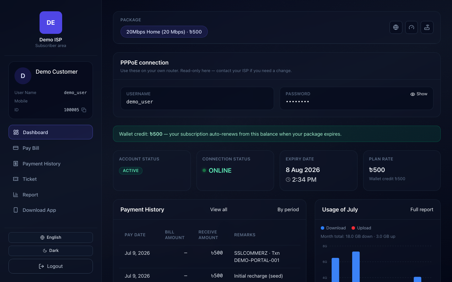 Customer self-service portal in neXor