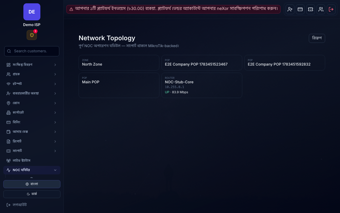 Topology — how core / edge devices hang together